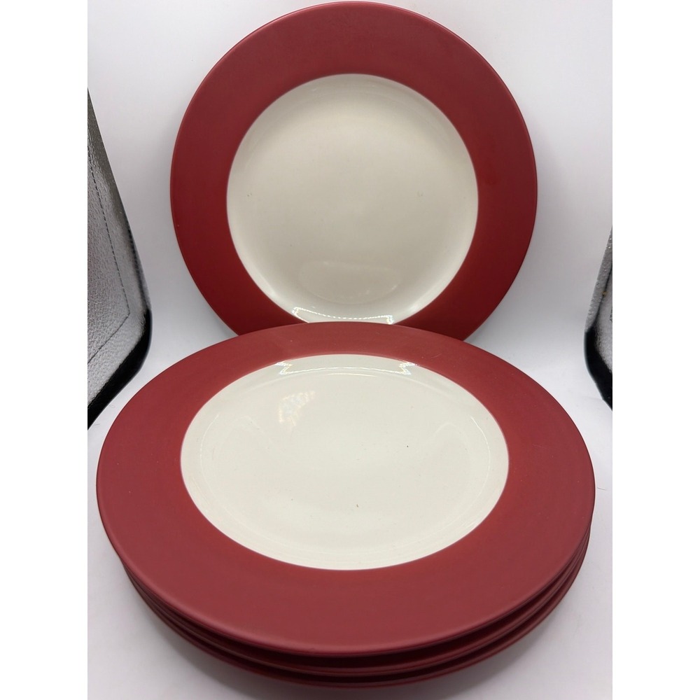 4 Noritake Colorwave Raspberry Salad Plates 8.5"